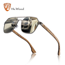 Carica l&#39;immagine nel visualizzatore di Gallery, Occhiali da sole Hu Wood da uomo con lenti rosse polarizzate, marchio fatto a mano, Cool UV400, guida con custodia Oculos GR8039 