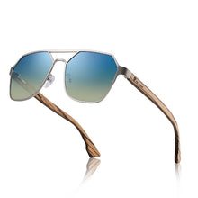 Carica l&#39;immagine nel visualizzatore di Gallery, Occhiali da sole Hu Wood da uomo con lenti rosse polarizzate, marchio fatto a mano, Cool UV400, guida con custodia Oculos GR8039 