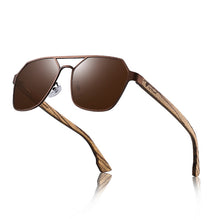 Carica l&#39;immagine nel visualizzatore di Gallery, Occhiali da sole Hu Wood da uomo con lenti rosse polarizzate, marchio fatto a mano, Cool UV400, guida con custodia Oculos GR8039 