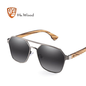 Occhiali da sole Hu Wood da uomo con lenti rosse polarizzate, marchio fatto a mano, Cool UV400, guida con custodia Oculos GR8039 