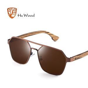 Occhiali da sole Hu Wood da uomo con lenti rosse polarizzate, marchio fatto a mano, Cool UV400, guida con custodia Oculos GR8039 