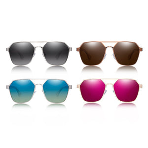Occhiali da sole Hu Wood da uomo con lenti rosse polarizzate, marchio fatto a mano, Cool UV400, guida con custodia Oculos GR8039 