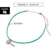 Load image into Gallery viewer, Bohemian Green Rhinestone Shell Choker Pendant Necklace for Women Charming Bead Jewelry Beach Outfits Collares 6947