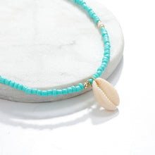 Load image into Gallery viewer, Bohemian Green Rhinestone Shell Choker Pendant Necklace for Women Charming Bead Jewelry Beach Outfits Collares 6947