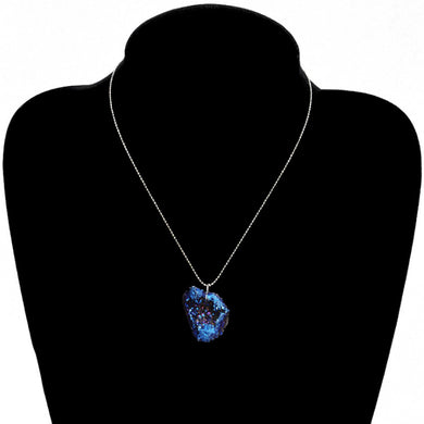 Collana vintage in pietra naturale brillante Collana con pendente in strass colorato Collana con collare in cristallo Girocollo 2726 