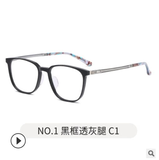 Huamu spectacle frame full frame elegant personality big face retro eyeglass frame flat lens