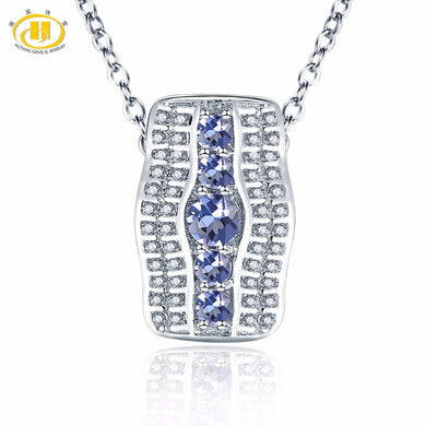Gioielli con pietre preziose Hutang Tanzanite naturale Collane con pendenti in argento sterling 925 per le donne Regalo Gioielli in pietra di alta moda Nuovo 