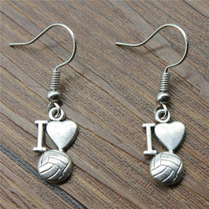 I Heart Volleyball Drop Earrings Fashion Woman Earrings 2018 I Heart Volleyball Dangle Earrings Volleyball Earrings For Women