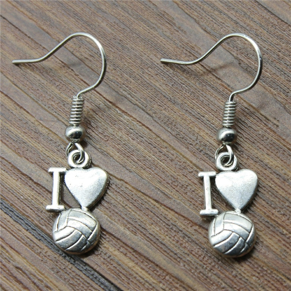I Heart Volleyball Drop Earrings Fashion Woman Earrings 2018 I Heart Volleyball Dangle Earrings Volleyball Earrings For Women
