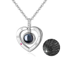 Load image into Gallery viewer, I Love You Necklace 100 Languages Heart Love Necklace Love Memory Projection Pendant Necklace for Women Gifts for Mother&#39;s Day