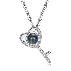 I Love You Necklace 100 Languages Heart Love Necklace Love Memory Projection Pendant Necklace for Women Gifts for Mother's Day