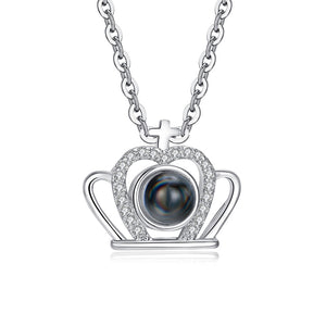 I Love You Necklace 100 Languages Heart Love Necklace Love Memory Projection Pendant Necklace for Women Gifts for Mother's Day