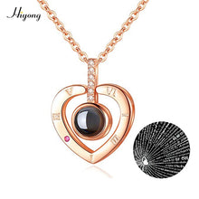 Load image into Gallery viewer, I Love You Necklace 100 Languages Heart Love Necklace Love Memory Projection Pendant Necklace for Women Gifts for Mother&#39;s Day