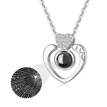 Load image into Gallery viewer, I Love You Necklace 100 Languages Heart Love Necklace Love Memory Projection Pendant Necklace for Women Gifts for Mother&#39;s Day