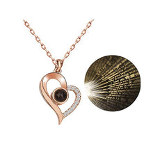Load image into Gallery viewer, I Love You Necklace 100 Languages Heart Love Necklace Love Memory Projection Pendant Necklace for Women Gifts for Mother&#39;s Day