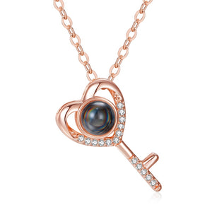 I Love You Necklace 100 Languages Heart Love Necklace Love Memory Projection Pendant Necklace for Women Gifts for Mother's Day