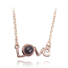 Load image into Gallery viewer, I Love You Necklace 100 Languages Heart Love Necklace Love Memory Projection Pendant Necklace for Women Gifts for Mother&#39;s Day