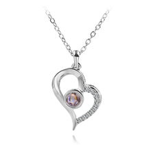 Load image into Gallery viewer, I Love You Necklace 100 Languages Heart Love Necklace Love Memory Projection Pendant Necklace for Women Gifts for Mother&#39;s Day