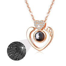 Load image into Gallery viewer, I Love You Necklace 100 Languages Heart Love Necklace Love Memory Projection Pendant Necklace for Women Gifts for Mother&#39;s Day