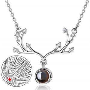 I Love You Necklace 100 Languages Heart Love Necklace Love Memory Projection Pendant Necklace for Women Gifts for Mother's Day
