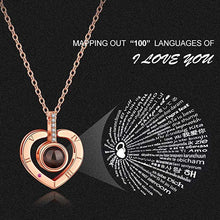 Load image into Gallery viewer, I Love You Necklace 100 Languages Heart Love Necklace Love Memory Projection Pendant Necklace for Women Gifts for Mother&#39;s Day