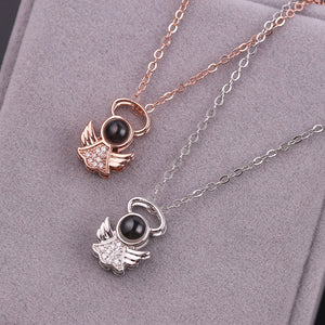 I Love You Necklace 100 Languages Heart Love Necklace Love Memory Projection Pendant Necklace for Women Gifts for Mother's Day