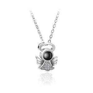 I Love You Necklace 100 Languages Heart Love Necklace Love Memory Projection Pendant Necklace for Women Gifts for Mother's Day