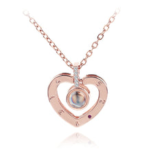 Load image into Gallery viewer, I Love You Necklace 100 Languages Heart Love Necklace Love Memory Projection Pendant Necklace for Women Gifts for Mother&#39;s Day