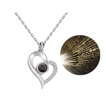 Load image into Gallery viewer, I Love You Necklace 100 Languages Heart Love Necklace Love Memory Projection Pendant Necklace for Women Gifts for Mother&#39;s Day