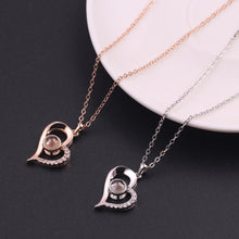 Load image into Gallery viewer, I Love You Necklace 100 Languages Heart Love Necklace Love Memory Projection Pendant Necklace for Women Gifts for Mother&#39;s Day