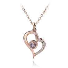 Load image into Gallery viewer, I Love You Necklace 100 Languages Heart Love Necklace Love Memory Projection Pendant Necklace for Women Gifts for Mother&#39;s Day