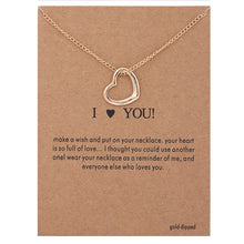 Load image into Gallery viewer, I Love You Necklaces &amp; Pendants Fashion New Gold Silver Color Heart Lucky Collarbone Maxi Necklace Women