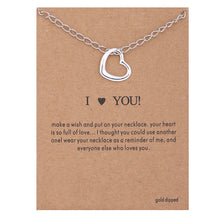 Load image into Gallery viewer, I Love You Necklaces &amp; Pendants Fashion New Gold Silver Color Heart Lucky Collarbone Maxi Necklace Women