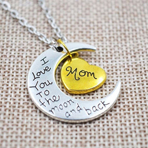 Ti amo fino alla luna e ritorno Collana in argento Collane vintage per la famiglia Pendenti Moda Donna Gioielli Regalo di Natale per la mamma 