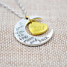Carica l&#39;immagine nel visualizzatore di Gallery, Ti amo fino alla luna e ritorno Collana in argento Collane vintage per la famiglia Pendenti Moda Donna Gioielli Regalo di Natale per la mamma 