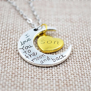 Ti amo fino alla luna e ritorno Collana in argento Collane vintage per la famiglia Pendenti Moda Donna Gioielli Regalo di Natale per la mamma 