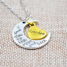 Carica l&#39;immagine nel visualizzatore di Gallery, Ti amo fino alla luna e ritorno Collana in argento Collane vintage per la famiglia Pendenti Moda Donna Gioielli Regalo di Natale per la mamma 
