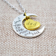 Carica l&#39;immagine nel visualizzatore di Gallery, Ti amo fino alla luna e ritorno Collana in argento Collane vintage per la famiglia Pendenti Moda Donna Gioielli Regalo di Natale per la mamma 