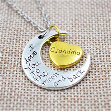 Carica l&#39;immagine nel visualizzatore di Gallery, Ti amo fino alla luna e ritorno Collana in argento Collane vintage per la famiglia Pendenti Moda Donna Gioielli Regalo di Natale per la mamma 