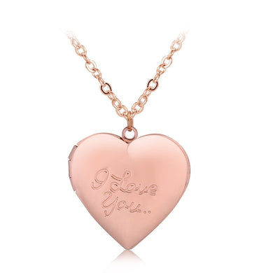 I love you Carved 6 Colors DIY Love Heart Secret Message Locket Necklace Pendant Vintage Gift For Lover Couples Custom Message