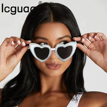 Load image into Gallery viewer, ICGUAA Brand Designer Heart Bling Sun Glasses Men Feminino Crystal Trendy Heart Diamond  Sunglasses 2023