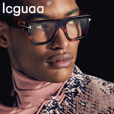 ICGUAA Retro Square T Montature per occhiali Uomo Donna Stili alla moda Occhiali da vista per computer ottico Uomo 