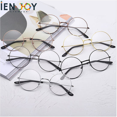 IENJOY Vintage Retro Frame Clear Lens Optical Glasses Harry Eyewear Eyeglasses Black Small Round Circle Eye Glasses