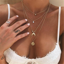 Load image into Gallery viewer, IF YOU Boho Coin Shell Rose Pendant Necklace For Girl Moon Crystal Choker Necklaces Women Beach 2020 Fashion Statement  Jewelry