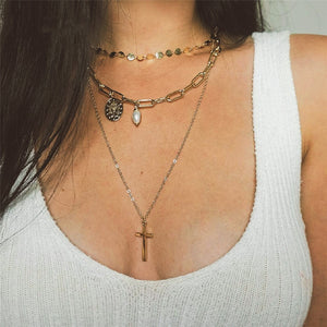 IF YOU Boho Coin Shell Rose Pendant Necklace For Girl Moon Crystal Choker Necklaces Women Beach 2020 Fashion Statement  Jewelry