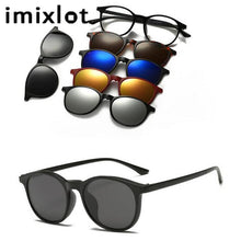 Load image into Gallery viewer, IMIXLOT 5 Lens Magnetic Sunglasses Clip Mirrored Clip on Sunglasses Men Polarized Clips Custom Prescription Myopia