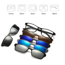 Load image into Gallery viewer, IMIXLOT 5 Lens Magnetic Sunglasses Clip Mirrored Clip on Sunglasses Men Polarized Clips Custom Prescription Myopia