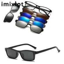 Load image into Gallery viewer, IMIXLOT 5 Lens Magnetic Sunglasses Clip Mirrored Clip on Sunglasses Men Polarized Clips Custom Prescription Myopia