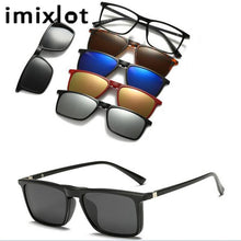 Load image into Gallery viewer, IMIXLOT 5 Lens Magnetic Sunglasses Clip Mirrored Clip on Sunglasses Men Polarized Clips Custom Prescription Myopia