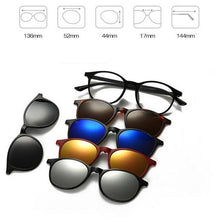 Load image into Gallery viewer, IMIXLOT 5 Lens Magnetic Sunglasses Clip Mirrored Clip on Sunglasses Men Polarized Clips Custom Prescription Myopia